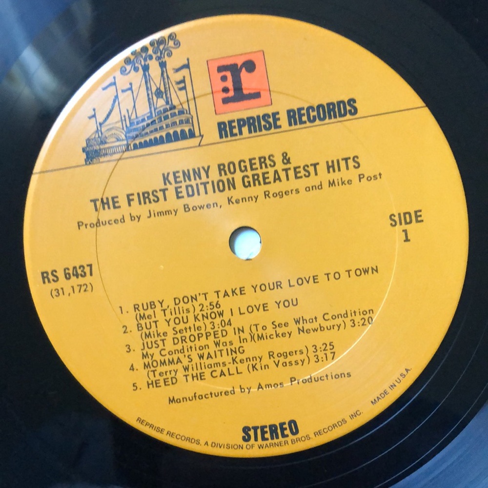 Kenny Rogers & The First Edition Greatest Hits Vinyl Lp